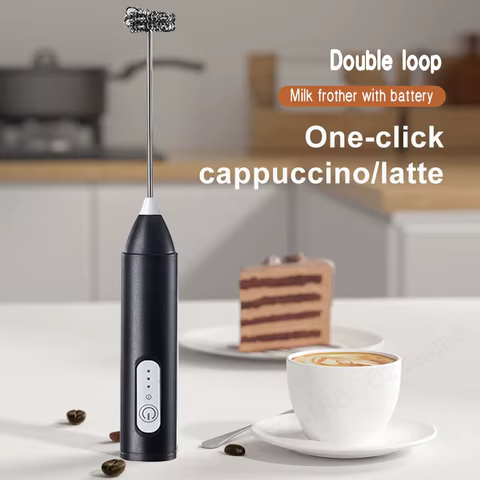 Wireless Milk Frother Electric Type-C Handheld Blender Stainless Steel Mini Coffee Maker Whisk Mixer For Coffee Cappuccino Cream 8 best sales maker - №8