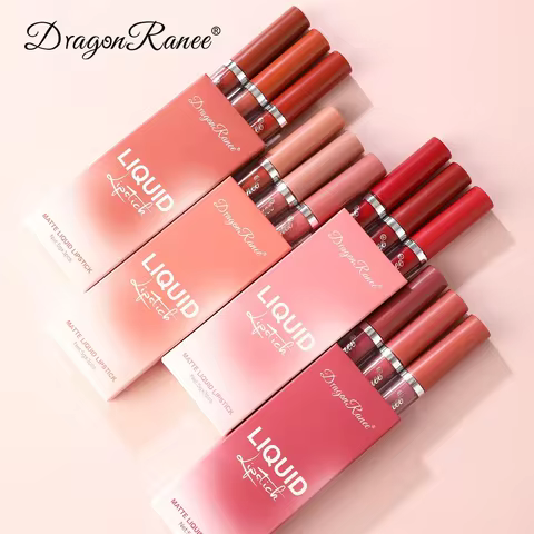 3 PCS Liquid Lipsticks Set Long Lasting Make Up For Women Korean Beauty Cosmetics Matte Lipsticks Waterproof Long lasting 10 best sales sexy lipstick - №8