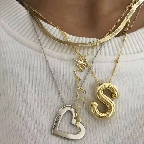 12 best sales balloon letter necklace - №4