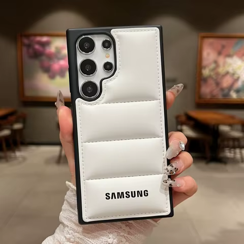 Luxury Down Jackets Air-Bags Silicone Phone Case Samsung Galaxy S25 S24 Ultra S23 S22 Ultra S25 Plus Shockproof Soft TPU Cover 6 best sales samsung official store - №4