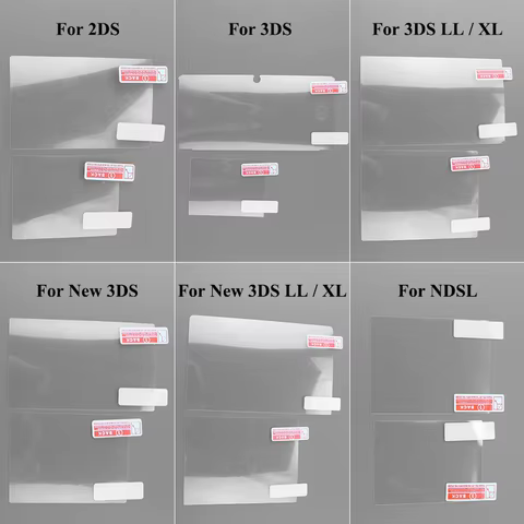 1PCS Top Bottom HD Clear Protective Film For Nintend DSL NDSL for 2DS New 3DS XL LCD Screen Protector 10 best sales new 3ds xl decal - №1