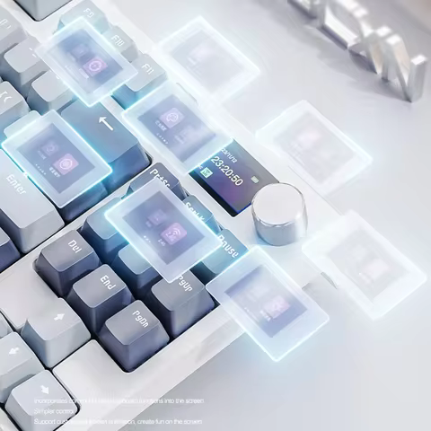 Attack Shark K86 Wireless Mechanical Keyboard,RGB TFT Screen ,Hot Swap, Metal Knob,Tri-mode Connectivity,macro Gaming Keyboar 10 best sales macro keys - №10