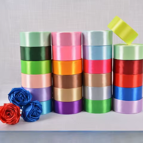 6/10/15/20/25/40/50mm 25yards/Roll Satin Ribbons for Wedding Christmas Party Decoration Handmade DIY Bow Craft Card Gift Wrap 10 best sales christmas handmade - №5