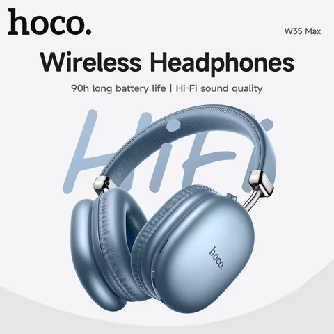 HOCO W35 Max Wireless HiFi Music Headphone 42mm Coil Speaker Candy Color Bluetooth 5.3 Sport Earphone Support AUX/TF Card Mode 6 best sales hoco - №5