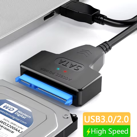SATA to USB 3.0 / 2.0 Cable Up to 6 Gbps for 2.5 Inch External HDD SSD Hard Drive SATA 3 22 Pin Adapter USB 3.0 to Sata III Cord 10 best sales xeon sticker - №6