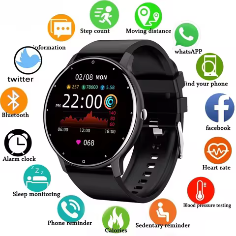 LIGE Smart Watch Women Men Full Touch Screen Bluetooth 5.2 Call Waterproof Watches Sports Fitness Tracker Factory IP67 ZL02 New 10 best sales full touch smartwatch - №3