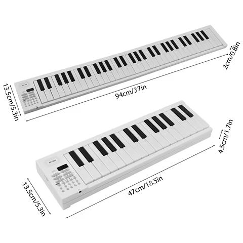 61-Key Foldable Electronic Piano Multifunctional Electronic Piano Keyboard LED Display Rechargeable Battery for Beginners 10 best sales mini piano keyboard - №10