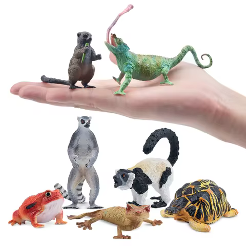 Toymany 12pcs Simulation Madagascar Animals Mini Animal Figures Set Cake Toppers for Kids Children Gift Collectible Figurines 12 best sales madagascar toy - №5