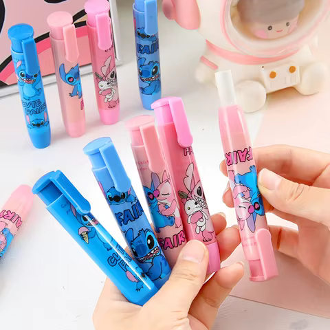 Disney Lilo & Stitch Eraser Cute Cartoon Stitch Lipstick Shape Eraser Fun Press Eraser School Supplies Stationery Birthday Gift 8 best sales stitch pencils - №8