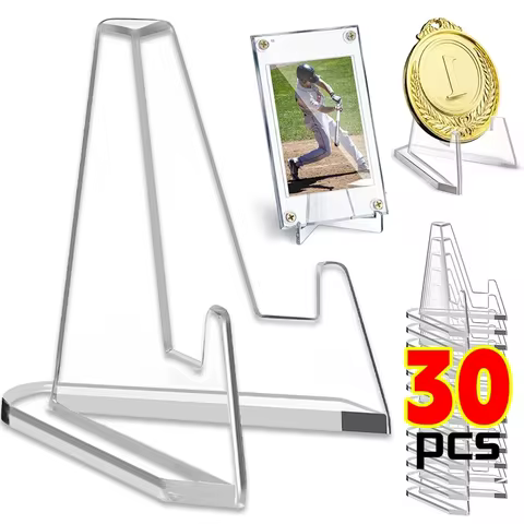 1-30Pcs Clear Acrylic Coin Display Stand Holders Small Easel Rack Trading Card Holder Support For Kpop Idol Card Organizer 8 best sales card stand display - №4
