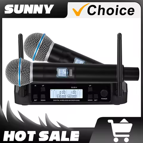 GLXD4 BETA58A Professional Dual Wireless Microphone System Stage Performances UHF Dynamic 2 Channel Dual Handheld 12 best sales dactyl - №1