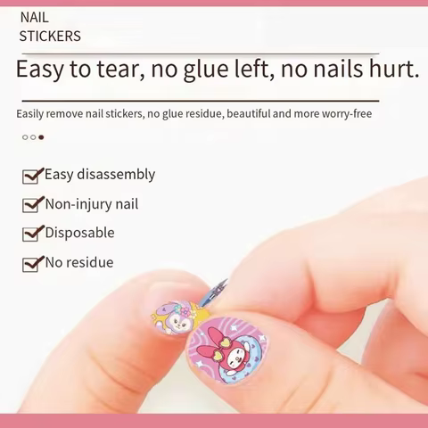 5pcs/set Cartoon Hello Kitty 3D Nail Stickers Press on Nails Sanrio Melody Kuromi Nail Art Decoration Fun Anime Nail Art Decals 12 best sales spongebob bracelet - №10