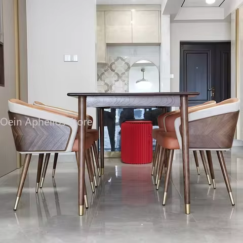Dining Chairs Armchair Room Quality Modern Minimalist Dining Chair Seat Luxury Wooden Lounge Chairs Стулья Для Кухни Cadeiras 10 best sales chair for dining room - №7