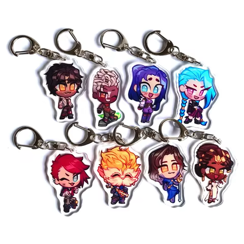 Arcane League of Legends Jinx Vi Anime Acrylic Friends Gift Girl Pendant fans Jewelry Cute Creative Keychain Key Ring Bag Charm 12 best sales league of legends keychain - №10