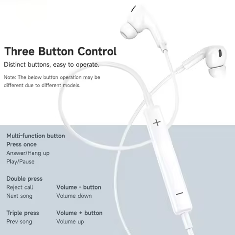 Original Earphones For Apple iPhone 14 Pro Max Lightning Headphones 13 12 11 Mini X XS XR SE 6 7 8 Plus Wired In-Ear Call Earbud 10 best sales apple iphone handsfree - №3