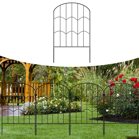 Garden Fence Panel Rustproof Picket Tall Decor Landscape Iron Wire Border for Pets Restaurant Privacy Backyard Wedding Prop 10 best sales iron fence - №8