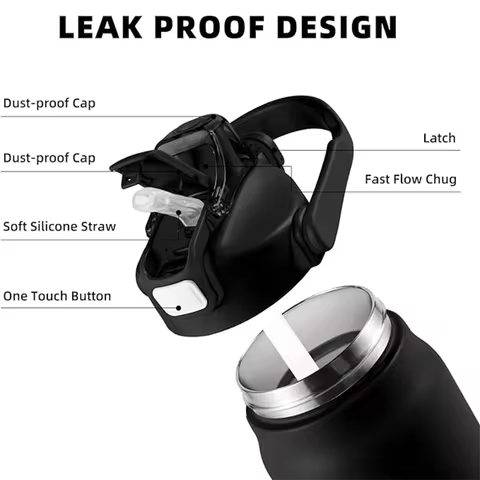 Vacuum Stainless Cup Thermal Cold Hot Thermos Insulated Stainless Steel Water Bottle with Straw Free Shipping Water Bottles 10 best sales thermoflask - №4