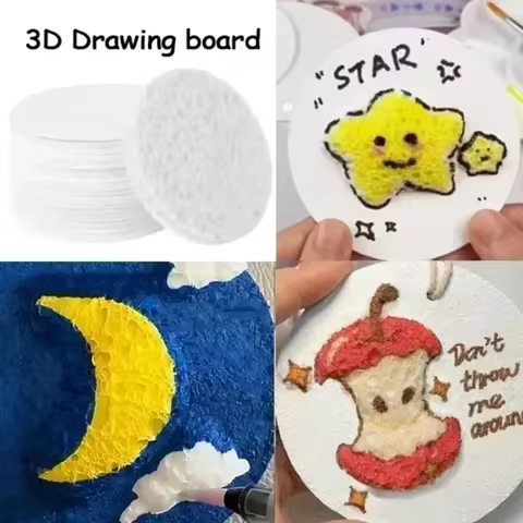 10/100Pcs 3D Drawing Magic Canvas Sponge Kids DIY Kids Painting Paper 3D Art Drawing Paper for Kids DIY Painting 6 best sales texture painting - №4