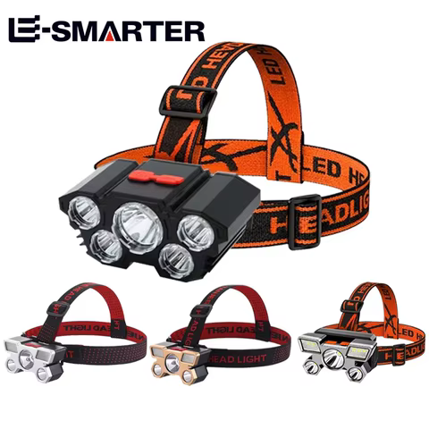 Usb Rechargeable 5 Led Headlamp Super Bright Head-Mounted Strong Flashlight Built-in Battery Outdoor Camping Night Fishing Lamp 12 best sales giant ride control - №5
