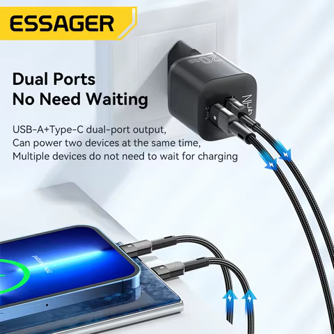 Essager 20W GaN PD USB C Charger for iPhone 14 13 12 11 Pro Max Phone QC 3.0 PD 3.0 USB Type C Fast Charging for Xiaomi pocoiPad 10 best sales charging brick - №8