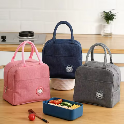 Insulated Lunch Bag Oxford Cloth Lunch Bag Insulated Lunch Box Bag with Leakproof Aluminium Foil Lining Mouth Zipper for Commute 6 best sales foil bag - №1