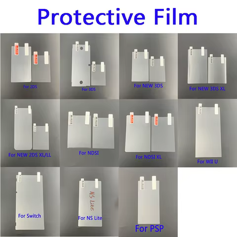 Top Bottom HD Clear Protective Film For DSi XL NDSL 2DS 3DS New 3DS XL PSP 1000 2000 3000 Wii U Swtich Lite LCD Screen Protector 10 best sales new 3ds xl decal - №6