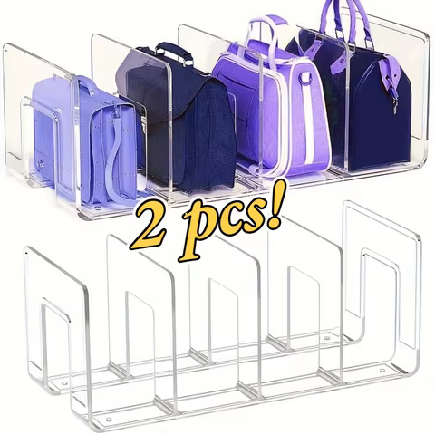 2-piece acrylic handbag organizer - transparent wardrobe divider, large-capacity storage rack, other (accessories organizer) 6 best sales closet dividers - №4