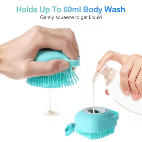Pet Dog Shampoo Brush 2.7oz 80ml Cat Massage Comb Grooming Scrubber for Bathing Short Hair Soft Silicone Rubber 12 best sales propolis serum - №3