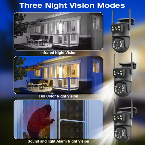 8MP WiFi Camera PTZ Dual Screens Auto Tracking Night Vision CCTV Surveillance Camera Outdoor 4MP Security IP Camera icsee 10 best sales slme - №6