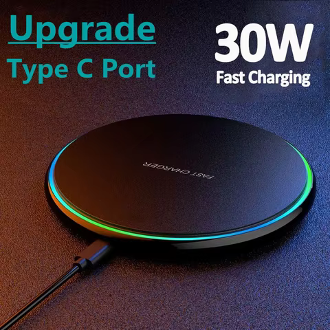 30W Wireless Charger For iPhone 15 14 13 12 X Pro Max Induction Fast Charging Pad Dock Station For Samsung S23 S22 Xiaomi Huawei 12 best sales flamingo app control smart - №11