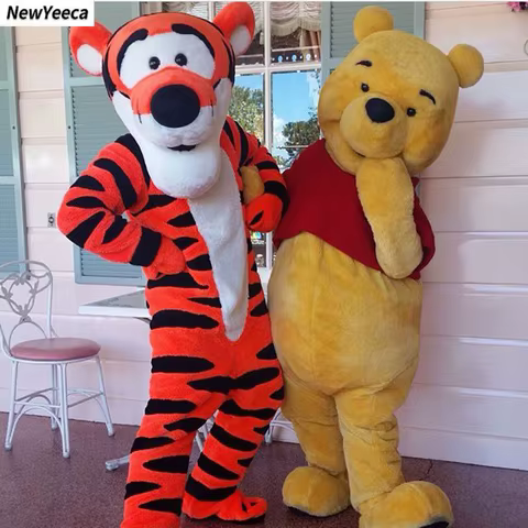 Disney Winnie Pooh Bear and Tigger too Cosplay Mascot Toy Costume Adult Anime Cartoon Advertising Party Advertising Props 10 best sales disney adult costumes - №10