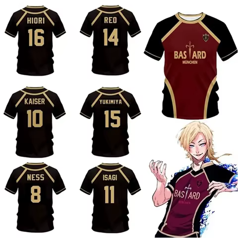 Jersey Futsal Pattern Vl Replika Blue Lock Anime Bastard Munich Summer Men'S And Women'S 3Dt Shirt Casual Sports T Shirt Top 12 best sales donetsk - №9