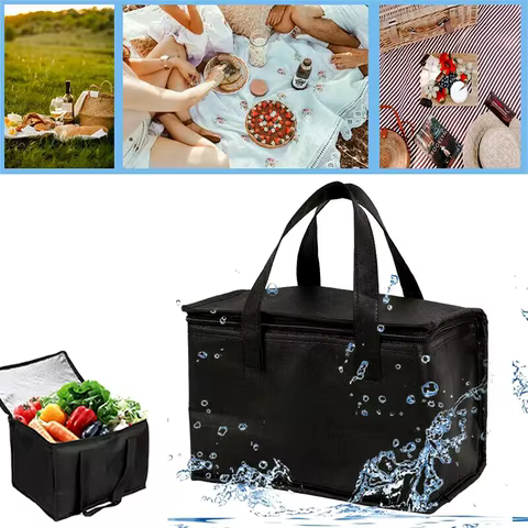 40l Insulated And Refrigerated Bag, Large Capacity Portable Lunch Bag, Zipper Picnic Camping Tin Foil Food Ba 6 best sales foil bag - №4