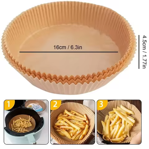 50/100/200pcs Disposable Air Fryer Paper Round/Square Special Paper Food Silicon Oil Paper Air Fryer Liners Baking Paper 12 best sales roster - №2