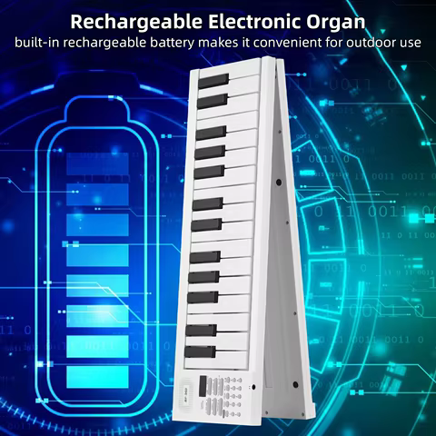 61-Key Foldable Electronic Piano Multifunctional Electronic Piano Keyboard LED Display Rechargeable Battery for Beginners 10 best sales mini piano keyboard - №1