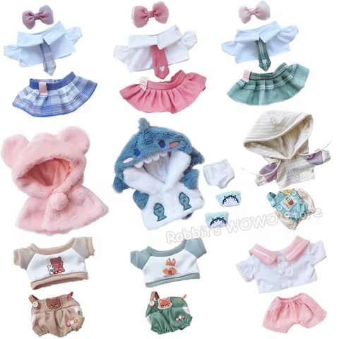 Doll Clothes for 20cm Idol Doll Outfit Accessories College Skirt Wedding Dress Hoodie Overall for Super Star Dolls Toys Gift 12 best sales doll hoodie - №6