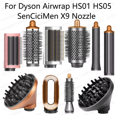 Hair Styler Nozzle For Dyson Airwrap HS01 HS05 Sencicimen X9 Hair Dryer Accessories Multi Hair Curler Hard Soft Smoothing Brush 8 best sales dyson airwrap brush - №2