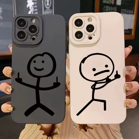 Cute Cartoon Matchman Matte Silicone Phone Case For iPhone 16 11 12 13 14 15 Pro Max XR XS X 7 8 Plus SE2 16E Soft Back Cover 12 best sales iphone xmax case - №11