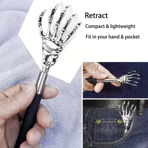 Portable Stainless Steel Telescopic Back Scratcher Extendable Scratcher Back Massager Tool For Blood Circulation Relax Health 6 best sales lymph - №3