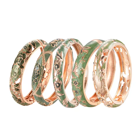 Cloisonne Bracelet For Women Floral Viking Bangle On Hand Enamel Women's Bracelets Green Hawaiian India African Jewelry Alloy 12 best sales hawaiian bracelet - №8