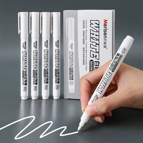 New 1/2/3PCS Waterproof Metal Marker Permanent White Paint Pen Washing Art Painting Graffiti Pens Fabric Wood Leather Marker1MM 10 best sales white marker pen - №9