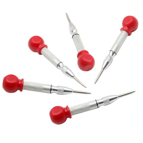 Silver Automatic Spring Loaded Center Punch Glass Breaker Window Puncher Drill Bit Center Punch Eyelet 10 best sales customized hole punch - №9