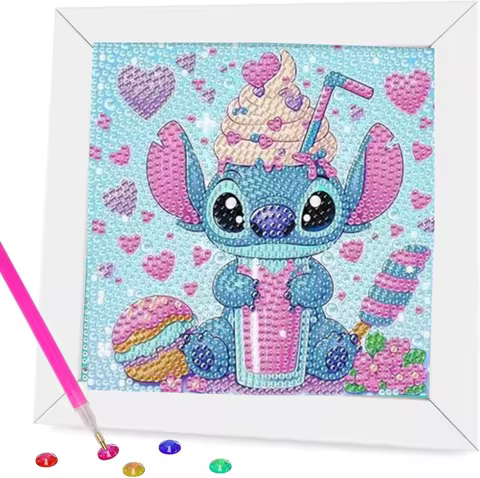 Children's stitch Diamond Painting 5D Animal Art Mini Set DIY Cute Cartoon Big Gem Painting Set Crystal Diamond Painting 12 best sales free diamond paintings - №4