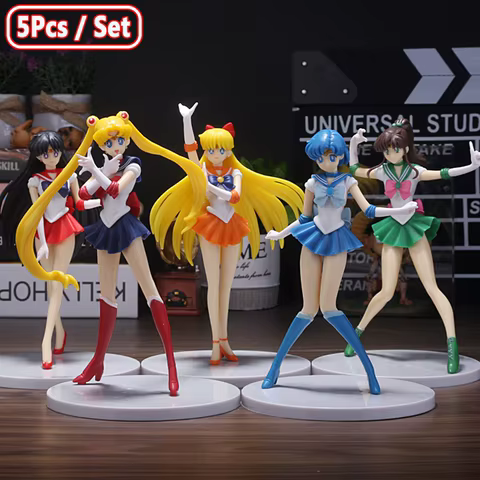 5pcs-Set Sailor Moon Anime Figure Mizuno Ami Tsukino Usagi Hino Rei Aino Minako Action Figure Model Kawaii Doll toys Gift 8 best sales action figure sailor moon - №3