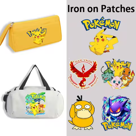Pokemon Iron on Patches Cute Cartoon Anime Heat Transfer Stickers Fashion Boys Girls Clothing Decals Kawaii Simple DIY Clothes 6 best sales pokemon iron on transfers - №4