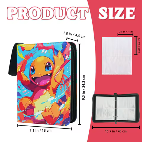 Pokemon 4 Pocket Card Binder Cards Holder, Waterproof Trading Binders Fits 400 Cards Collection Albums with Sleeves, Portable 10 best sales card binder 4 pocket - №5