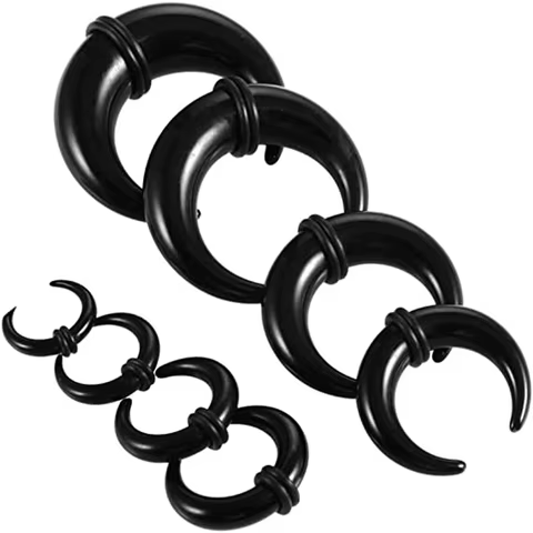 8 PCS Ear Body Piercing Kit Acrylic Tapers Spiral Taper Tunnels Septum Horn Ear Expansions For Men Women Body Jewelry 8 best sales stretching kit - №7