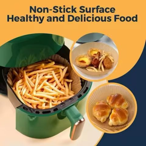 50Pcs Disposable Air Fryer Paper Oil Absorbing And Anti Oil Paper Tray Non Stick Baking Pad Large Toughness Square 12 best sales roster - №3