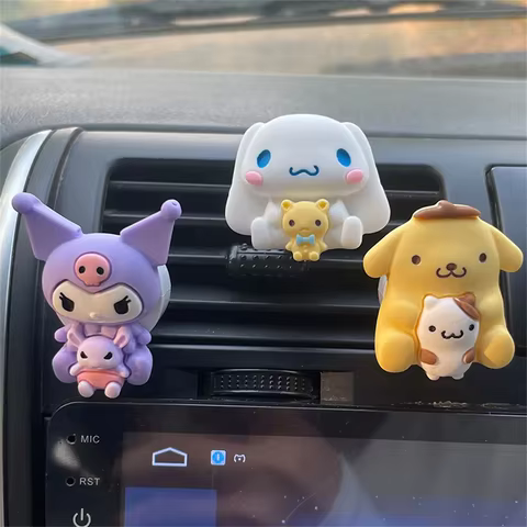 Kawaii Sanrio Kuromi Car Air Freshener Cute Cinnamoroll Melody Pochacco Adjustable Vent Clip Decor Aroma Women Gift 12 best sales sanrio ipad case - №12