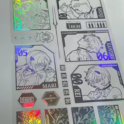 Eva Anime Sticker Neon Genesis Evangelion Laser Metal Sticker Notebook Headset Mobile Phone Tablet Decorative Waterproof Sticker 10 best sales pc evangelion - №5